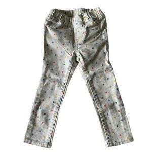GAP Sz 3T Cream Colorful Polkadot Print Denim Skinny Jeggings